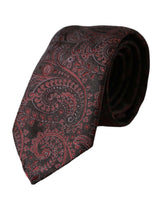 Dolce & Gabbana Bordeaux Patterned Silk Adjustable Men Tie -  Neckties, Men -  Dolce & Gabbana.